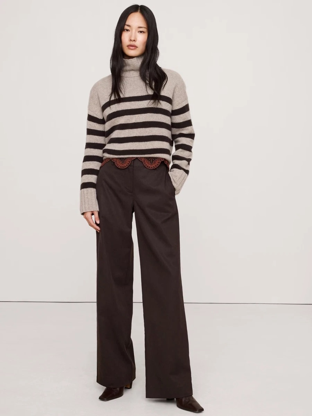 Banana Republic Everyday Wide-Leg Pant Ganache Brown
